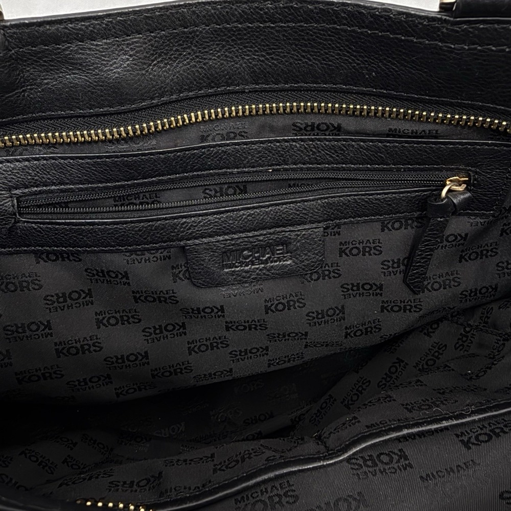 Michael Kors Large Yacht Style Large Black Leather Purse Bag Tote‎ - Picture 6 of 10